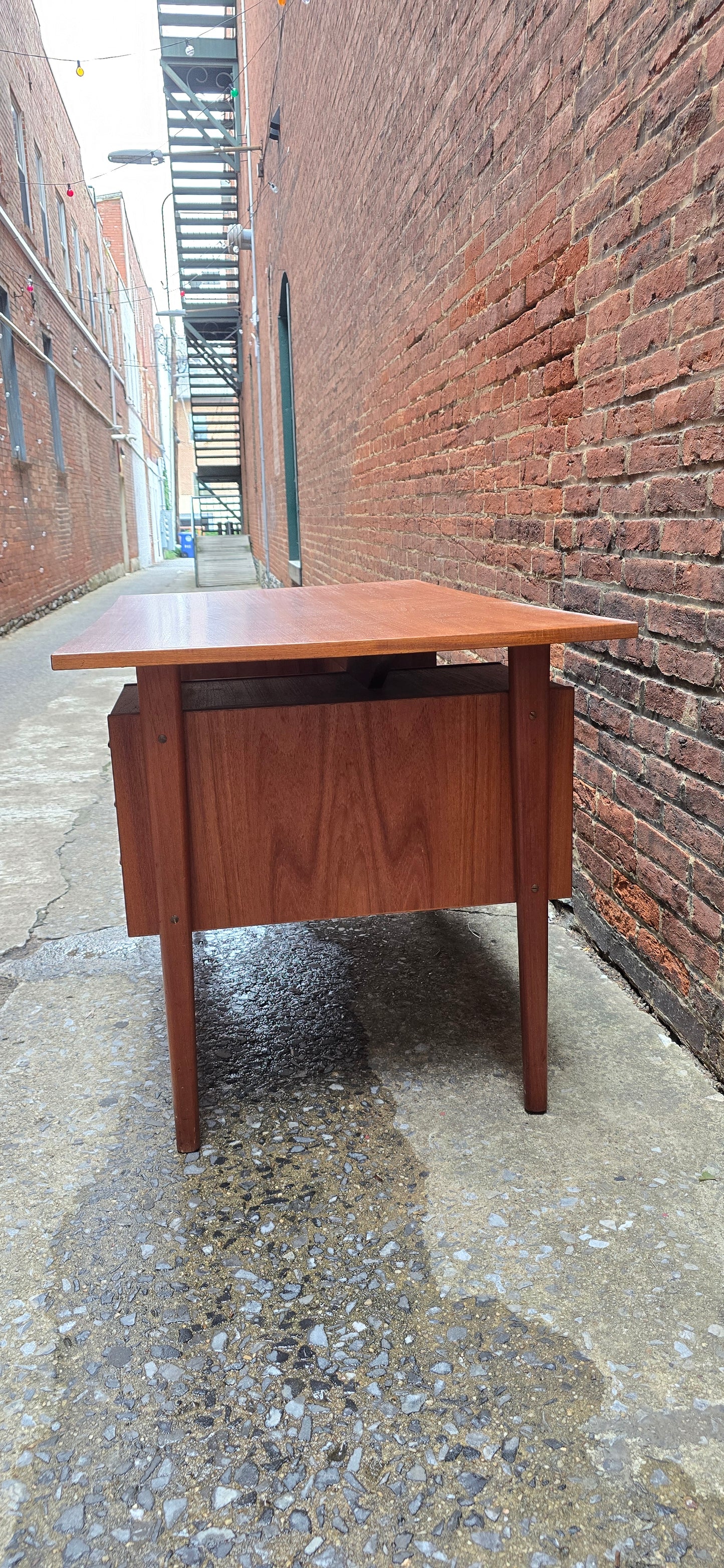 Danish Teak Desk with Display Shelf