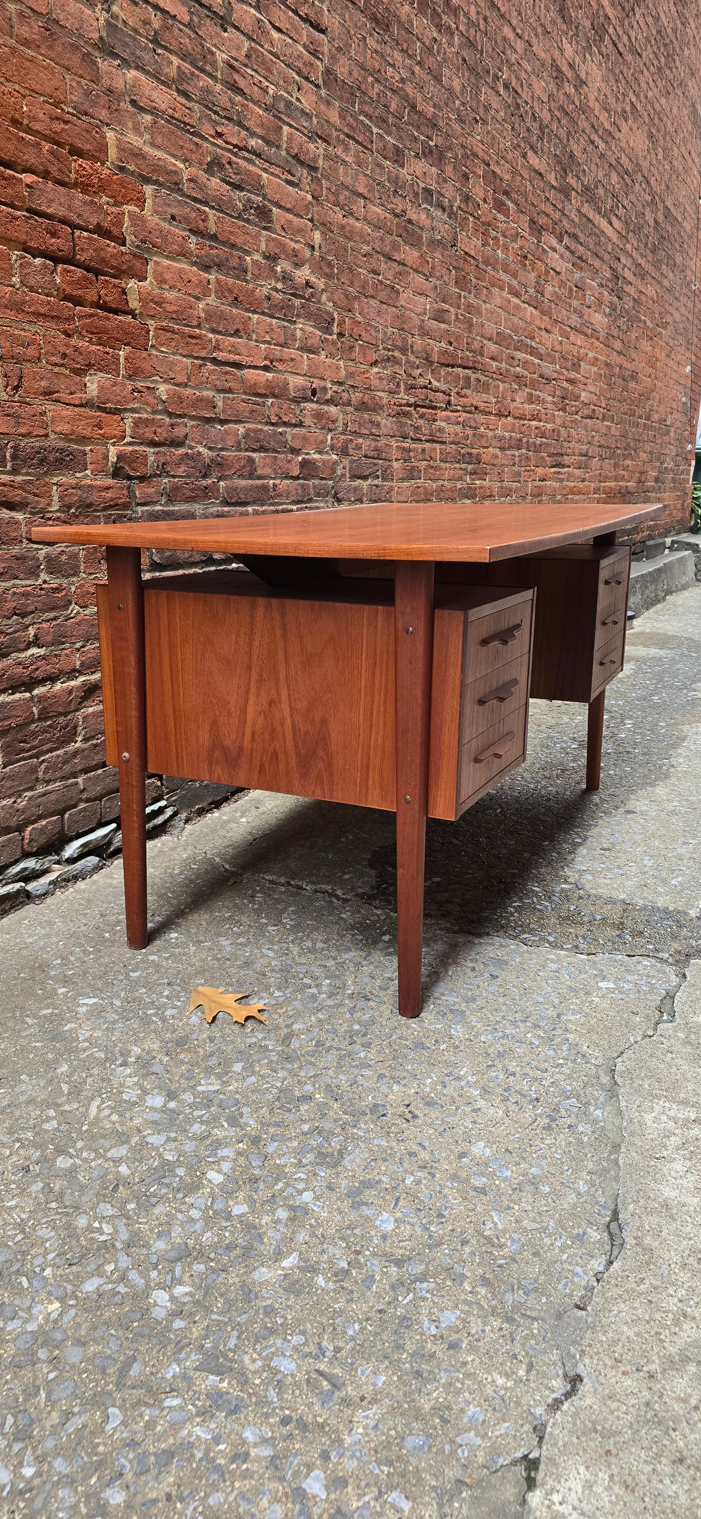 Danish Teak Desk with Display Shelf