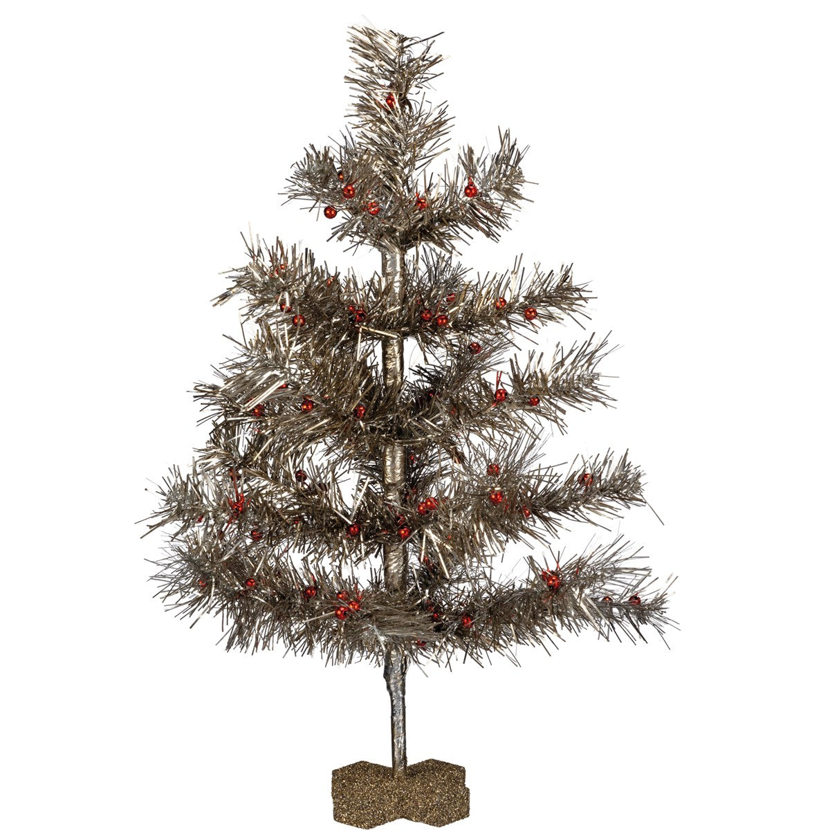 Silver Tree with red decorations