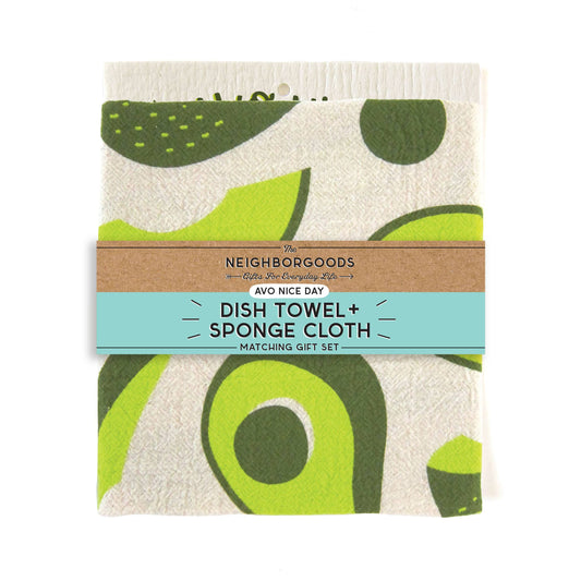 Avocado - Tea Towel + Sponge Cloth Set
