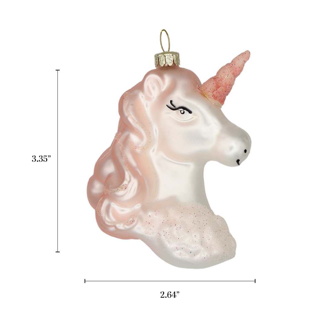 Unicorn Glass Christmas Ornament
