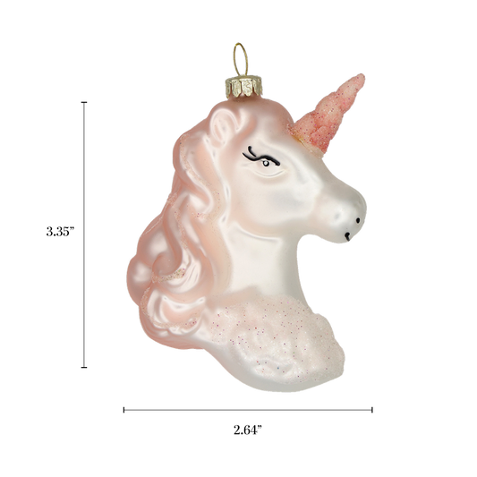 Unicorn Glass Christmas Ornament