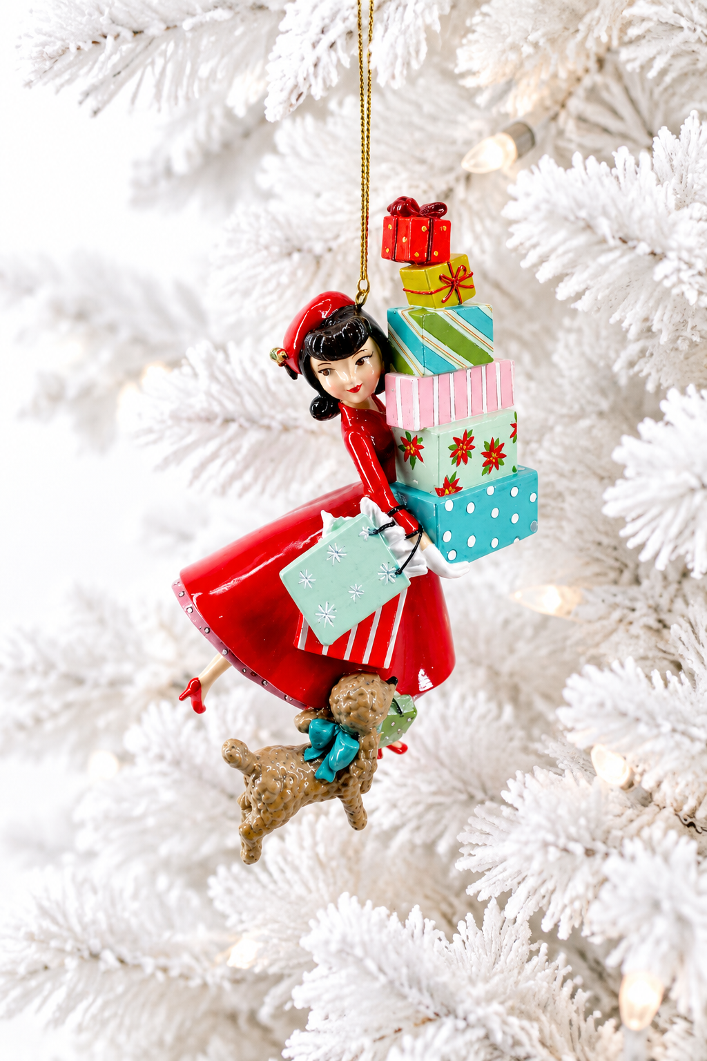 Retro Shopping Girl Ornament