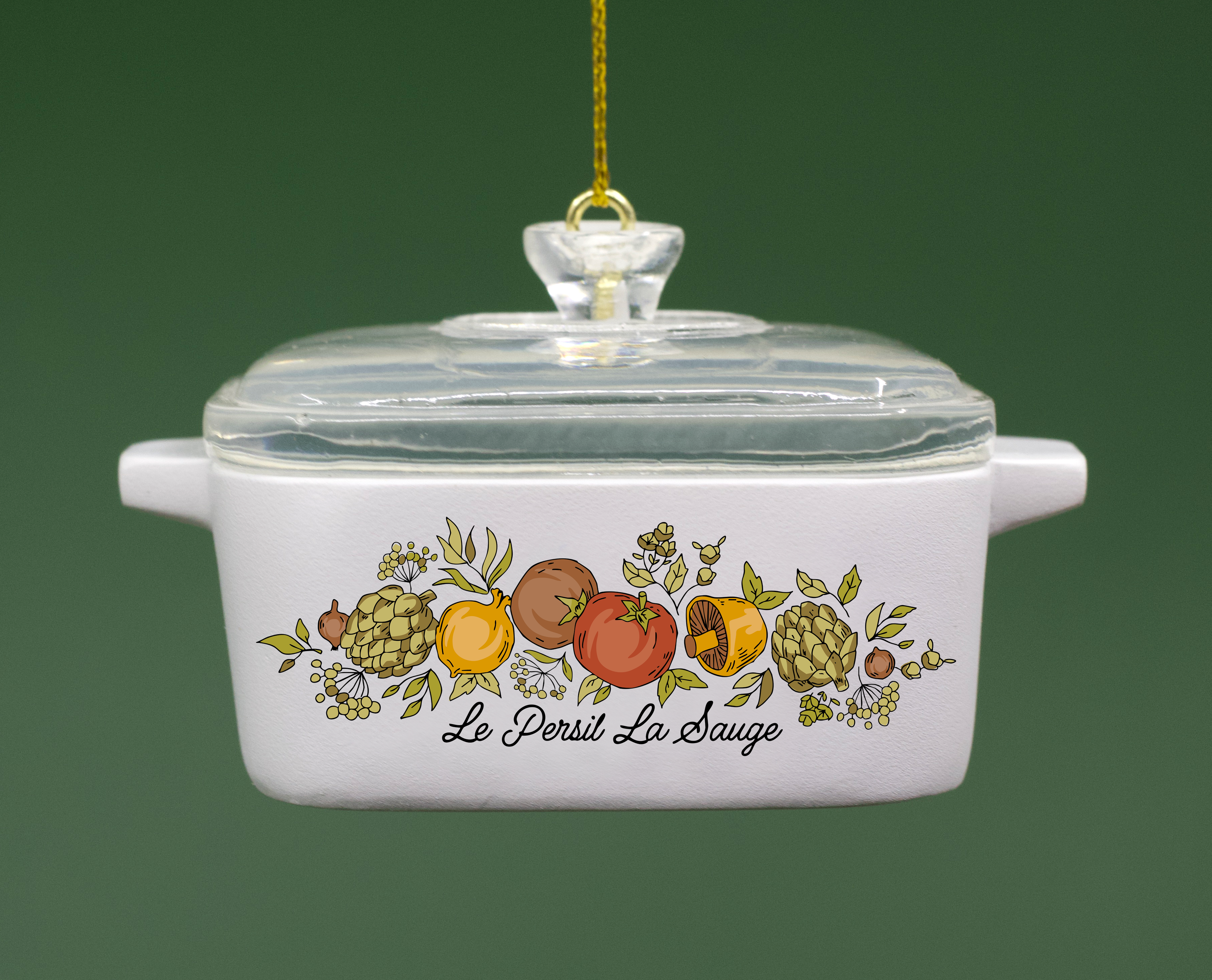 Mini Spice of Life Ornament – Corning Ware–Inspired Casserole