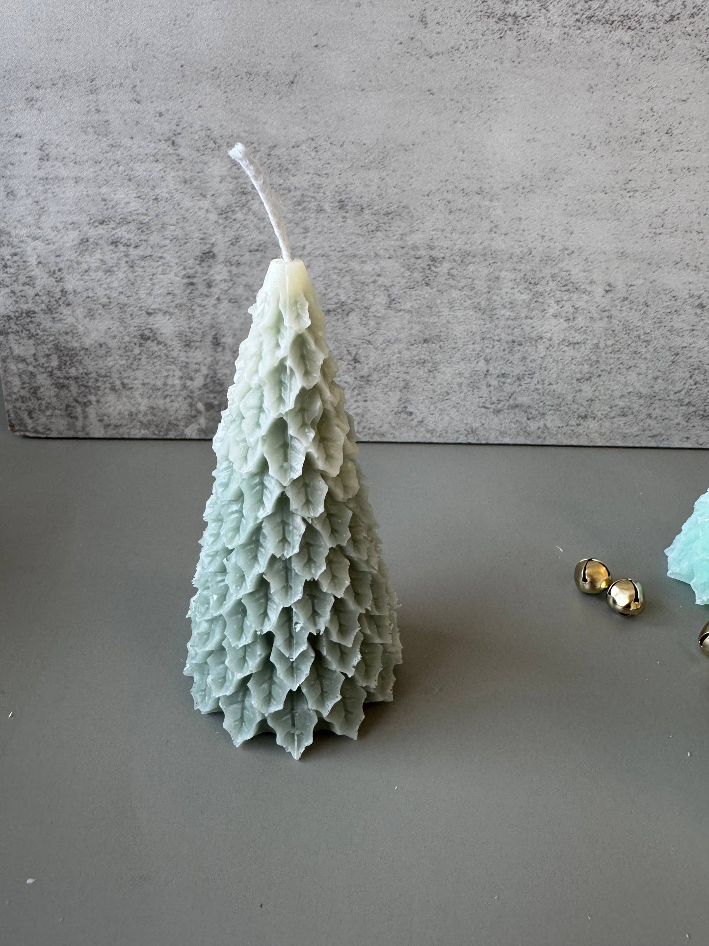 Frosty Retro Style Holiday Tree Candle