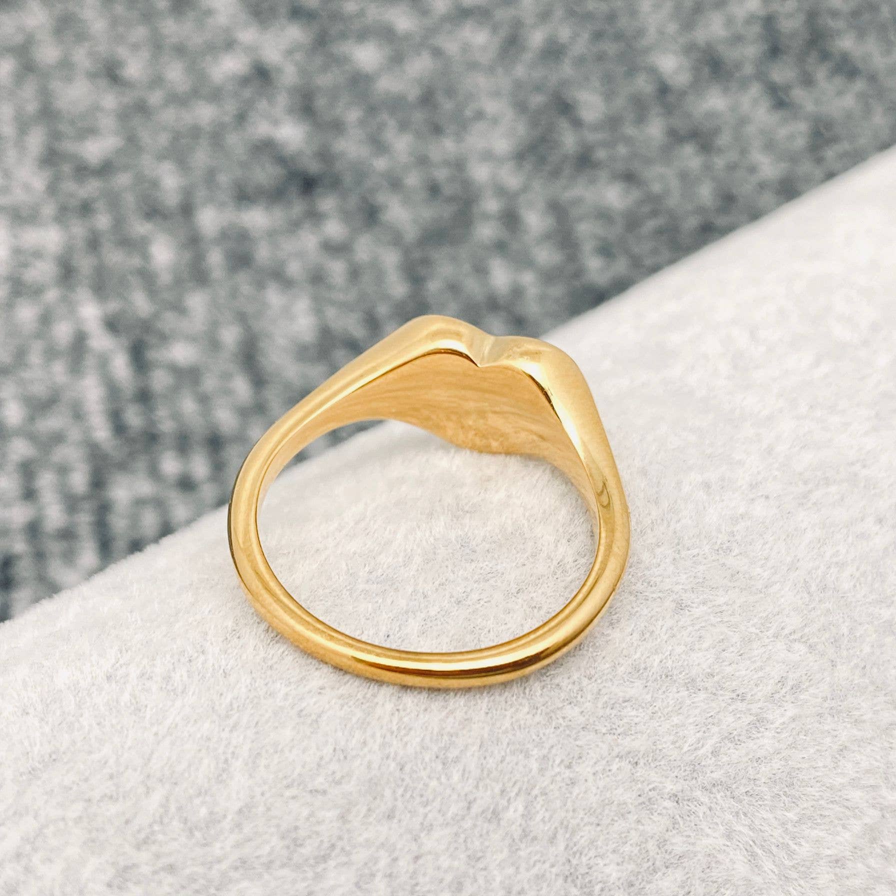 'DUMP HIM' 18K Gold Plated Stainless Steel Heart Ring - FGS