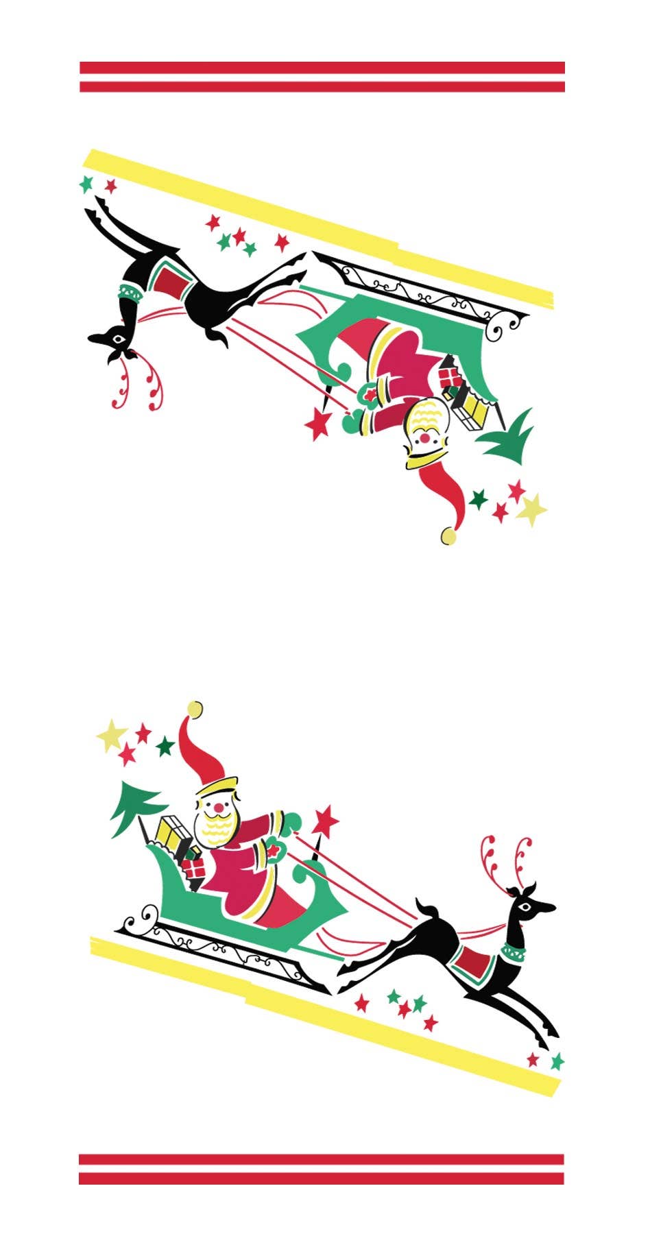 Santa's Christmas Ride Kitchen Tea Towel