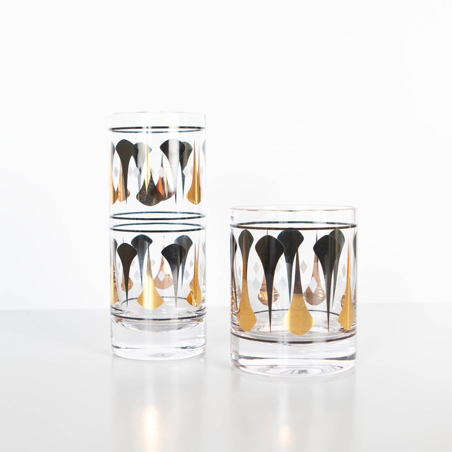 Retro Black and Gold Cocktail Glass