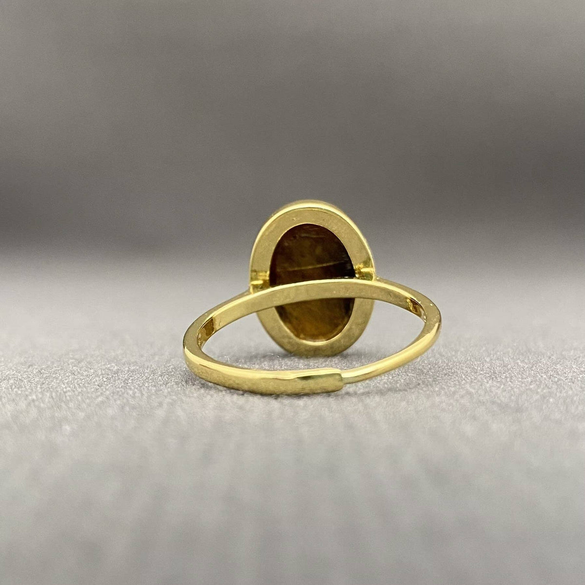 Oval Stone Adjustable Copper Ring