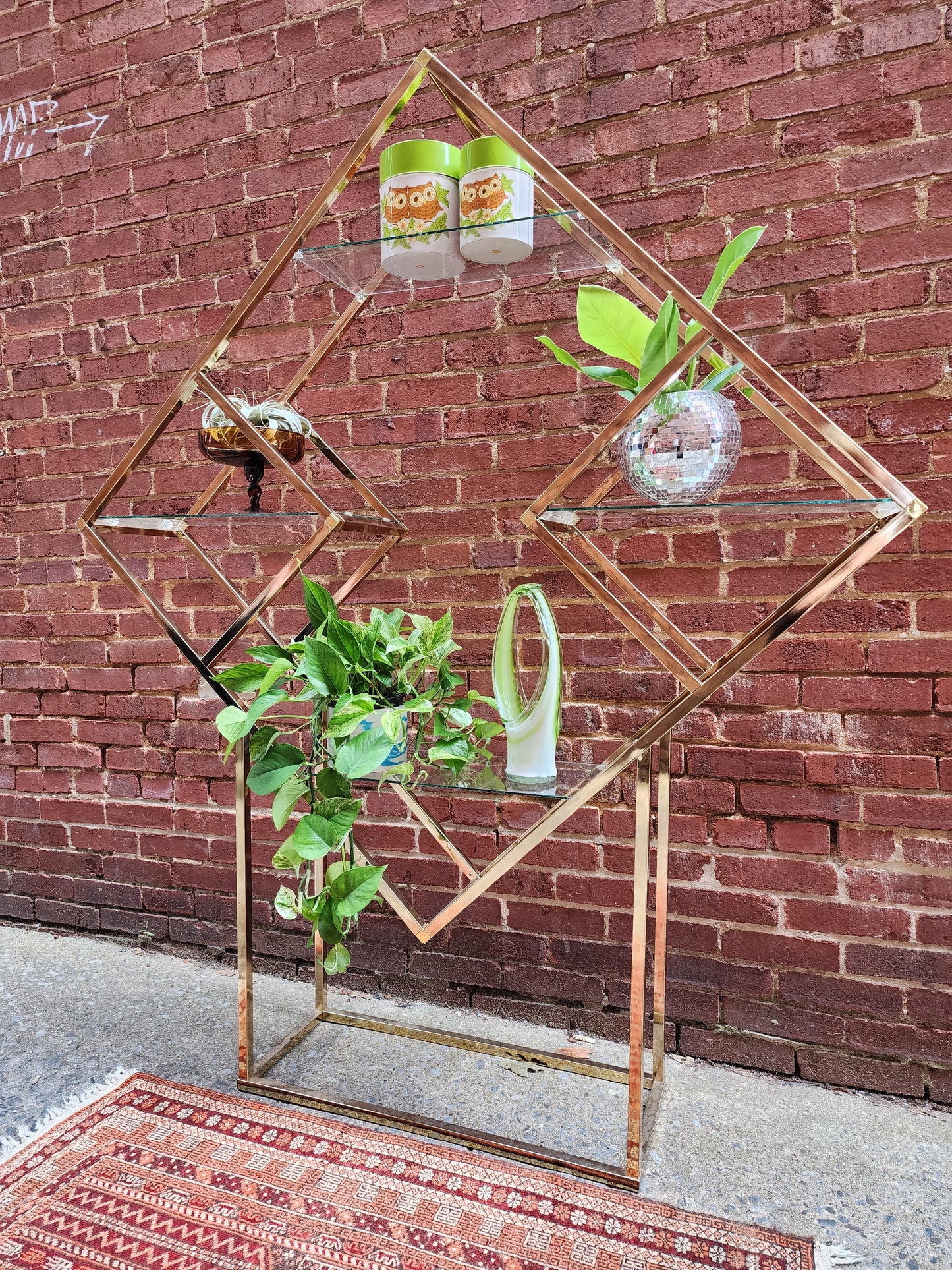 Brass and Glass Etagere