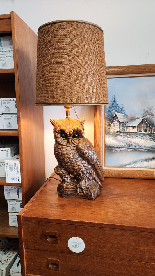 Vintage Large Owl Lamp