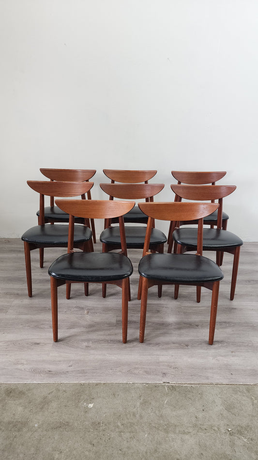 Set of 8 Danish Teak Dining Chairs by Harry Ostergaard