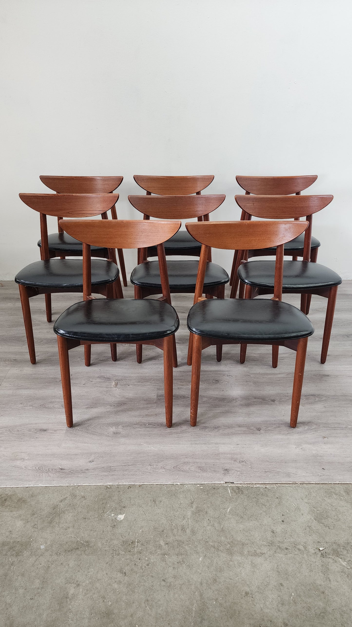 Set of 8 Danish Teak Dining Chairs by Harry Ostergaard