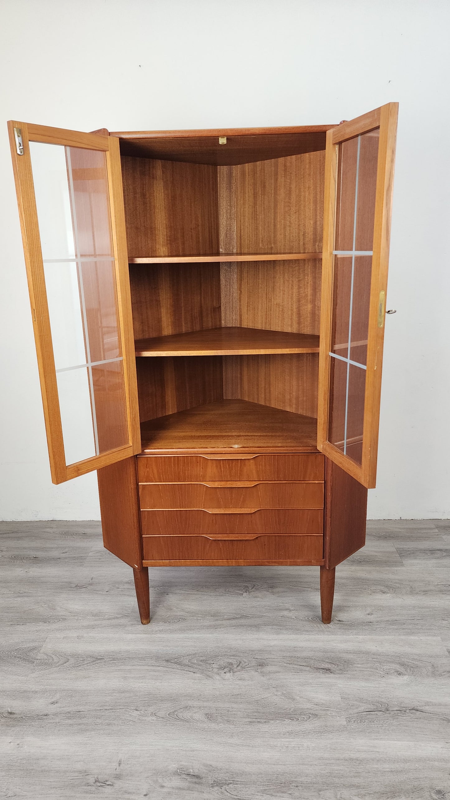 DF0623004 Danish Teak Corner Cabinet