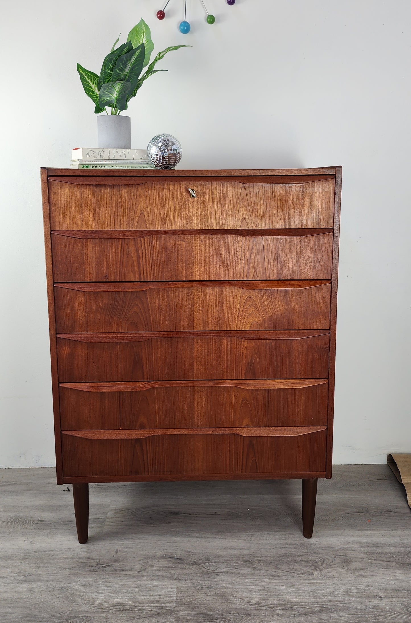 ST0624005 Danish Teak 6-Drawer Tall Chest