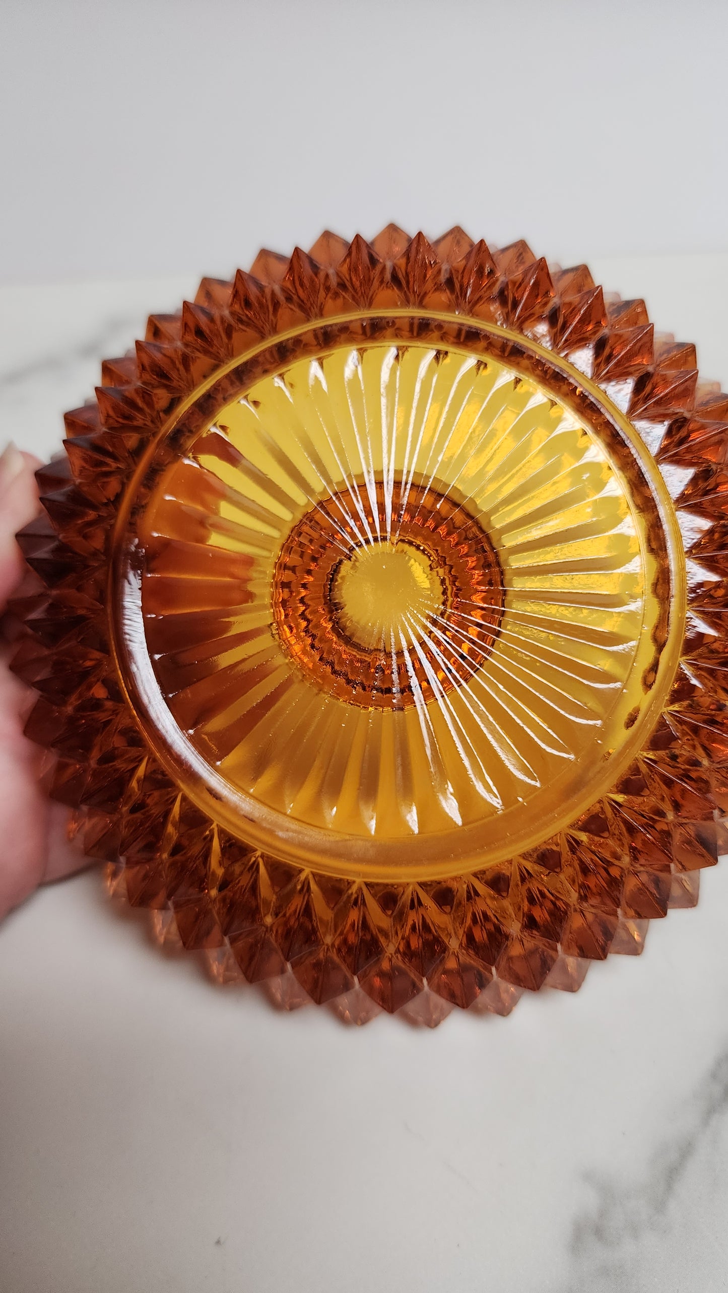 Indiana Glass Candle Holder Amber