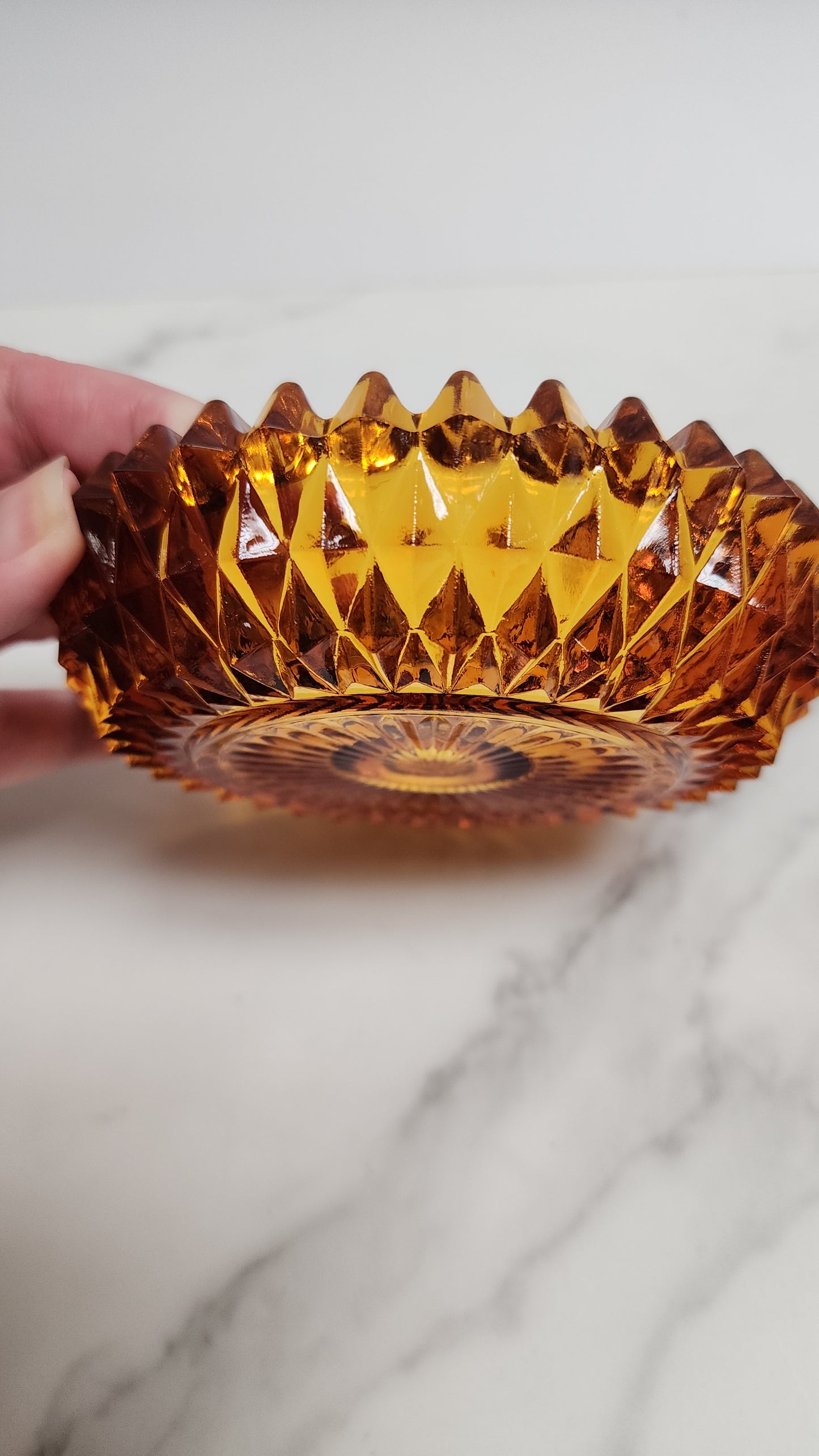 Indiana Glass Candle Holder Amber