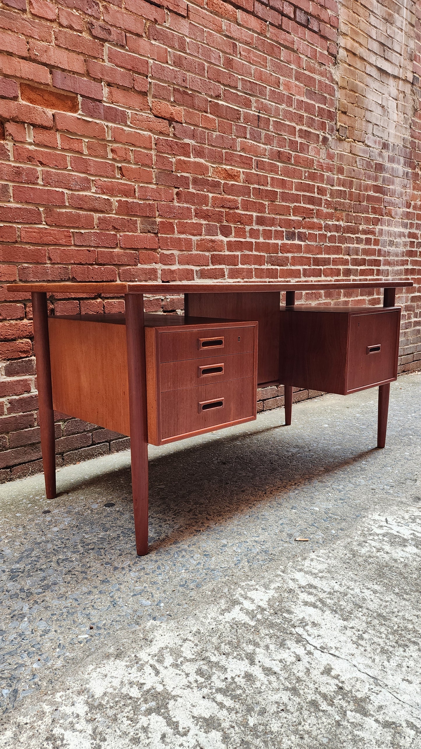 Danish Teak Floating Desk by HP Hansen