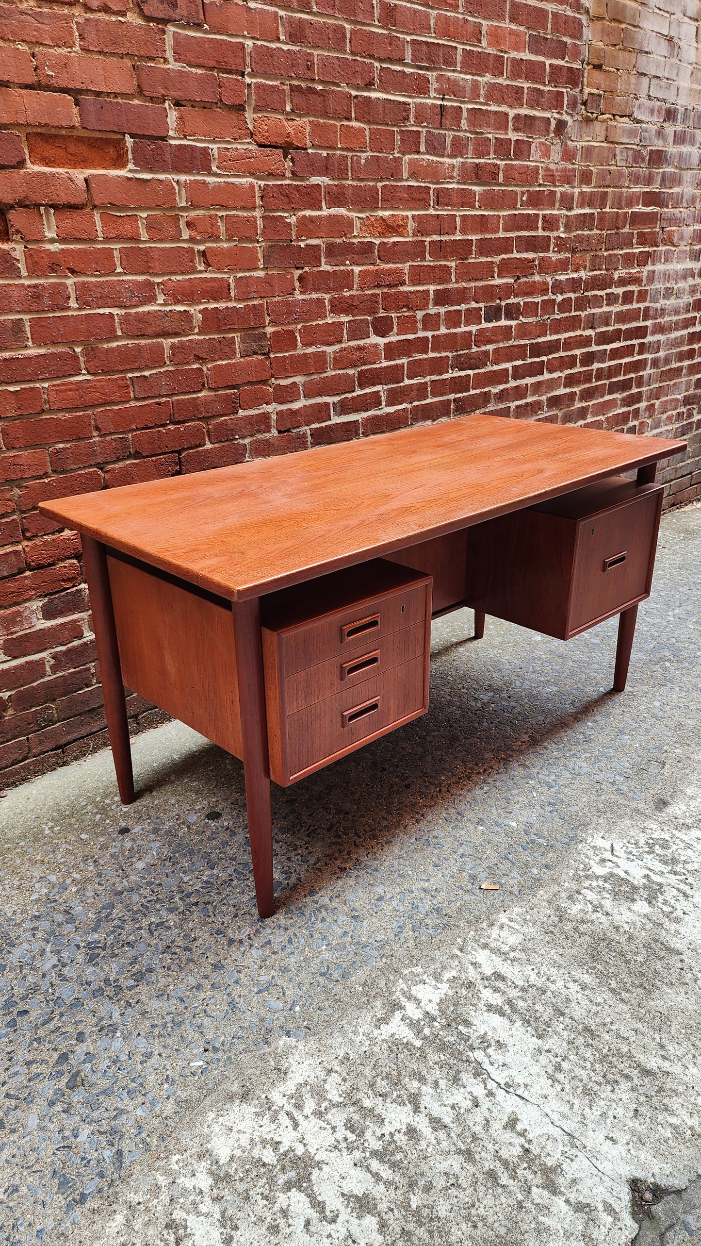 Danish Teak Floating Desk by HP Hansen