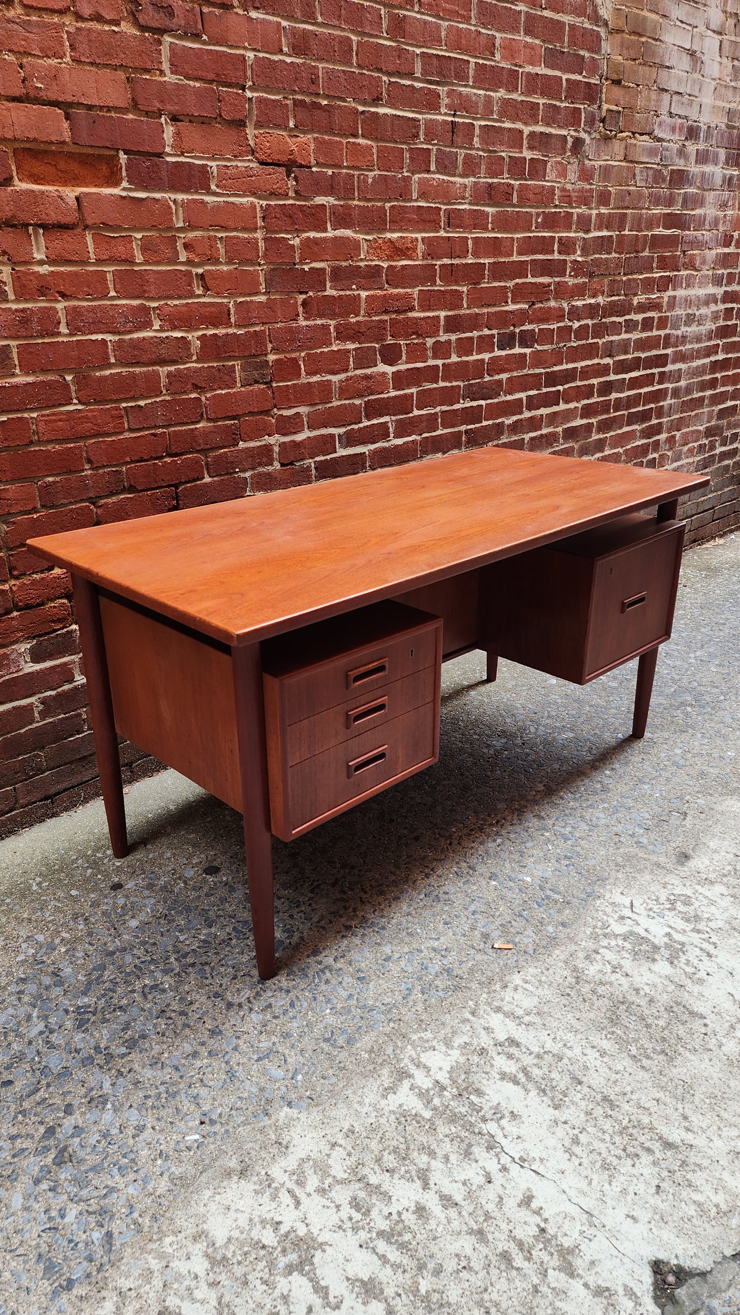 Danish Teak Floating Desk by HP Hansen