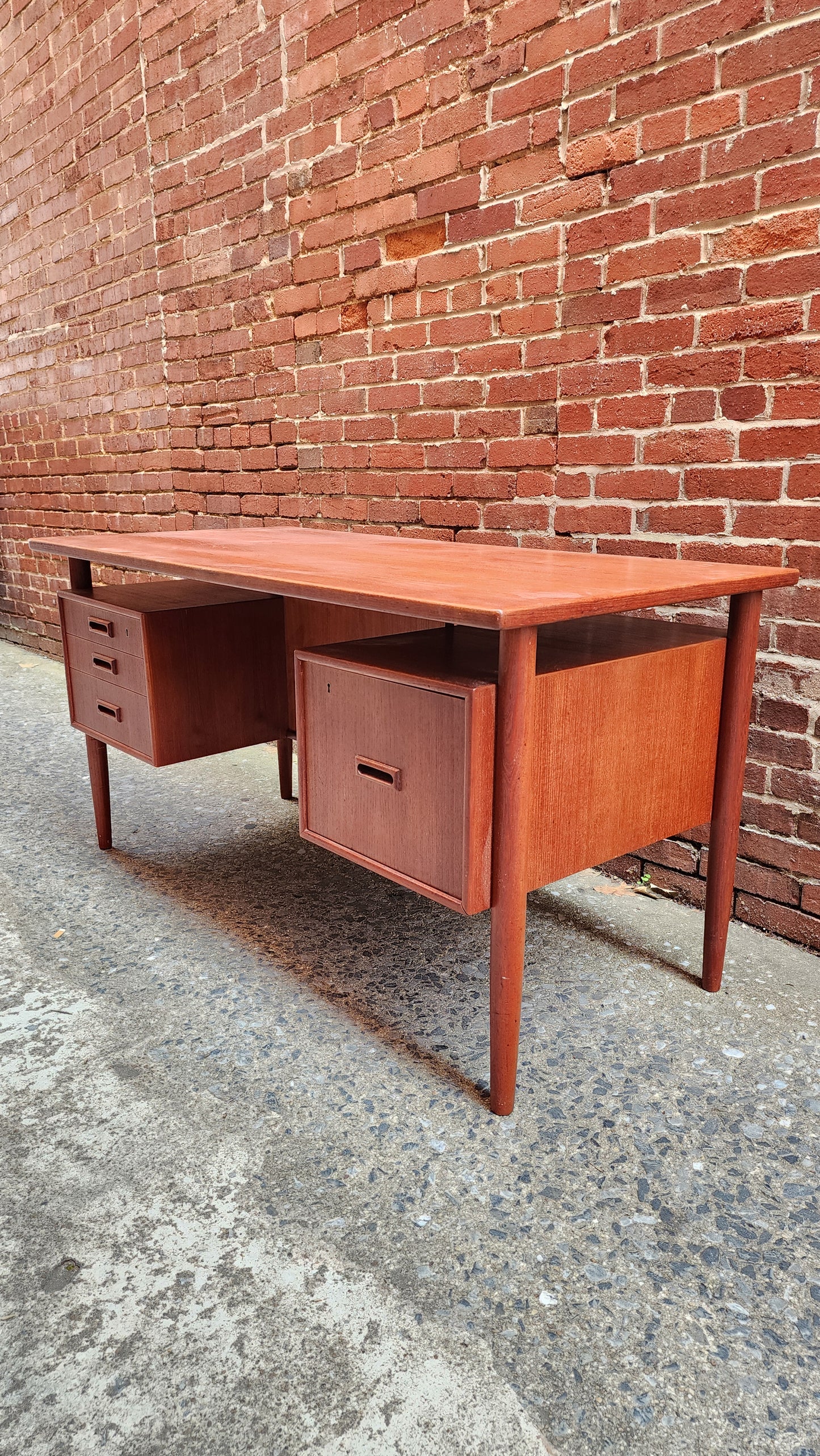 Danish Teak Floating Desk by HP Hansen