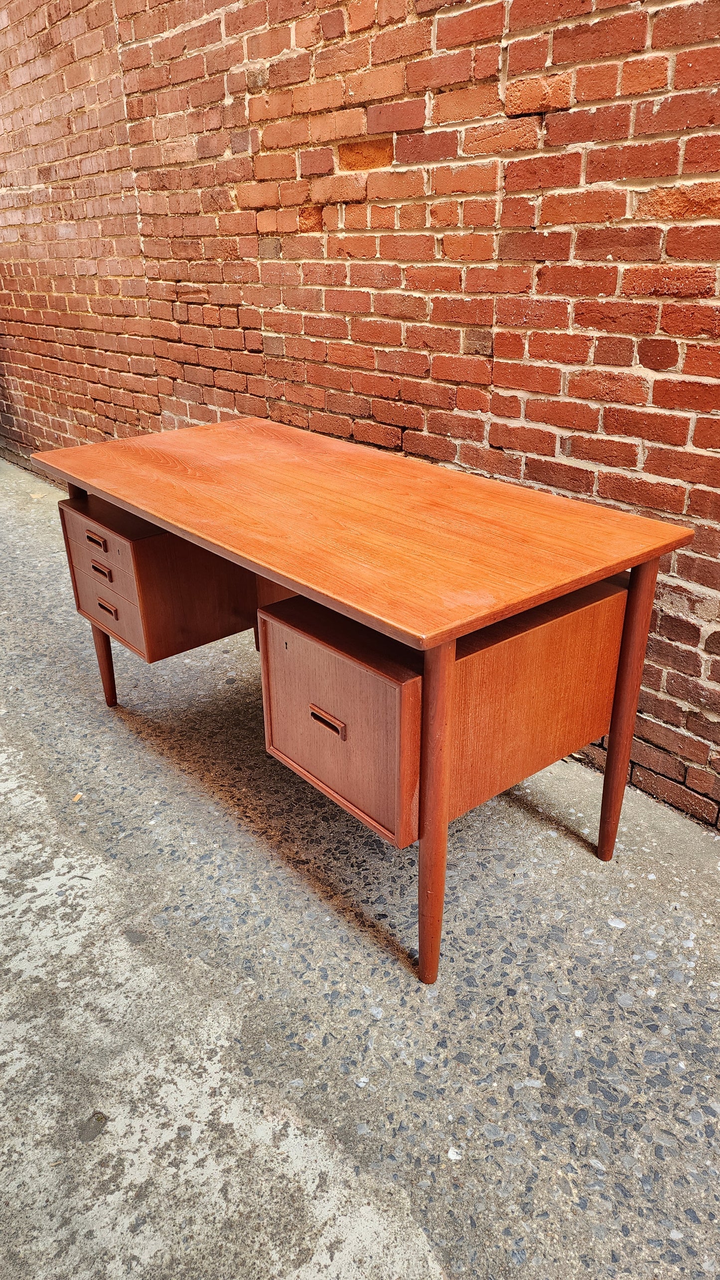 Danish Teak Floating Desk by HP Hansen