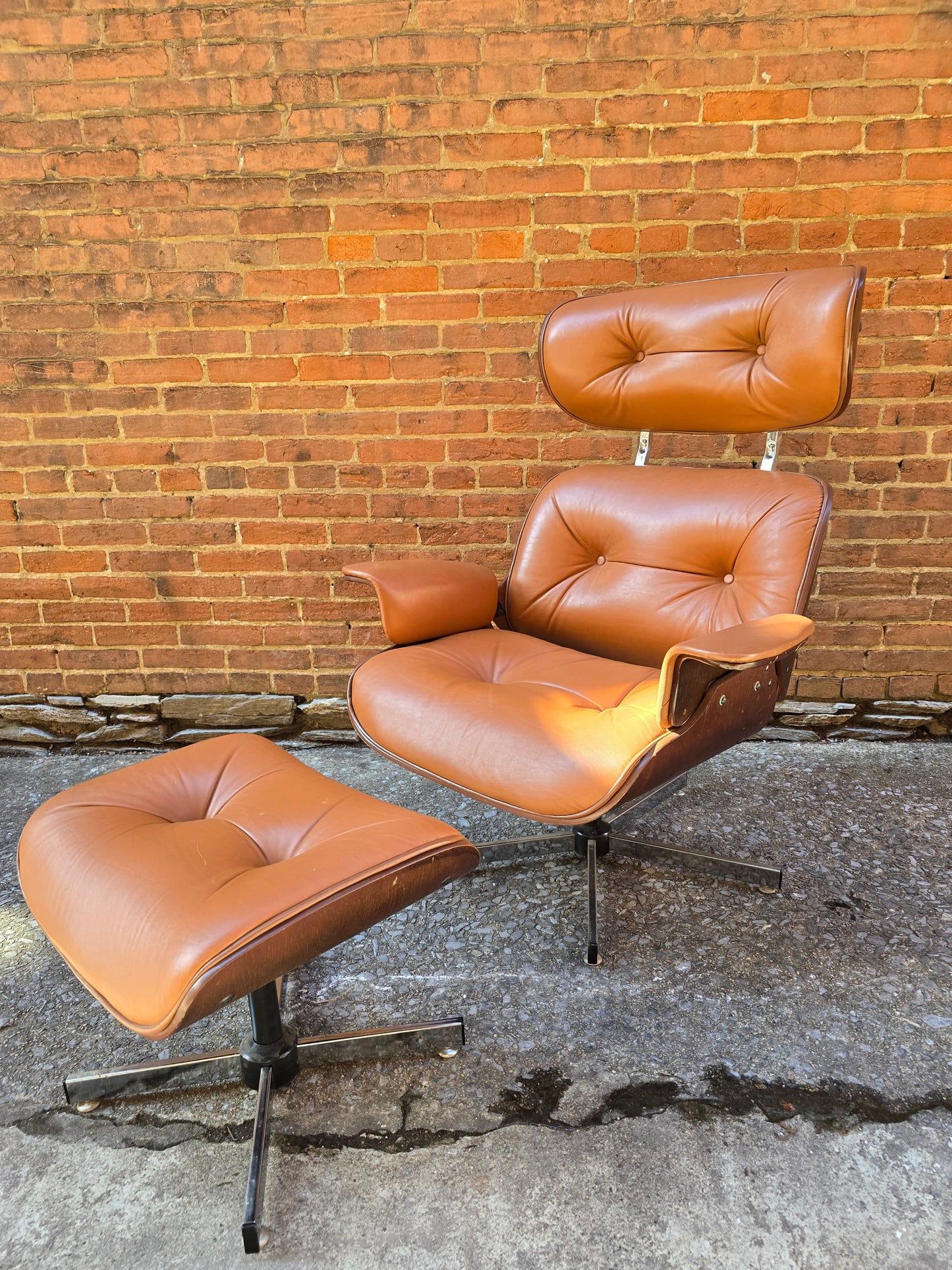 Vintage Eames Inspired Lounge Chair and Ottoman