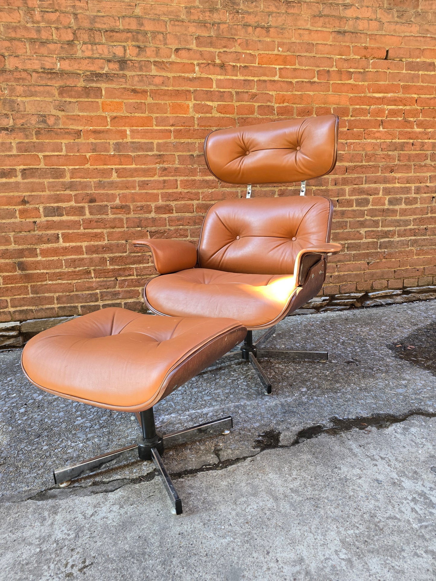 Vintage Eames Inspired Lounge Chair and Ottoman