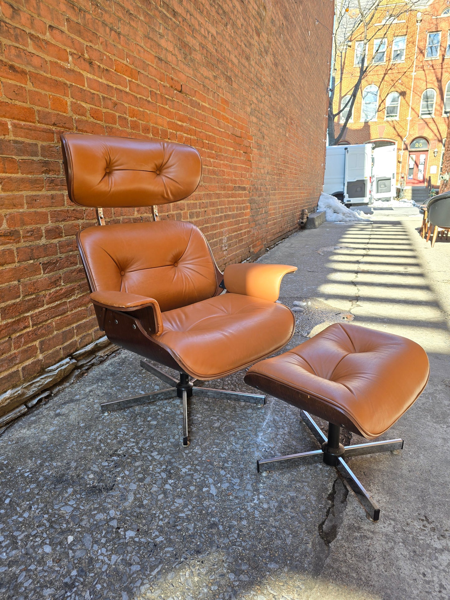 Vintage Eames Inspired Lounge Chair and Ottoman