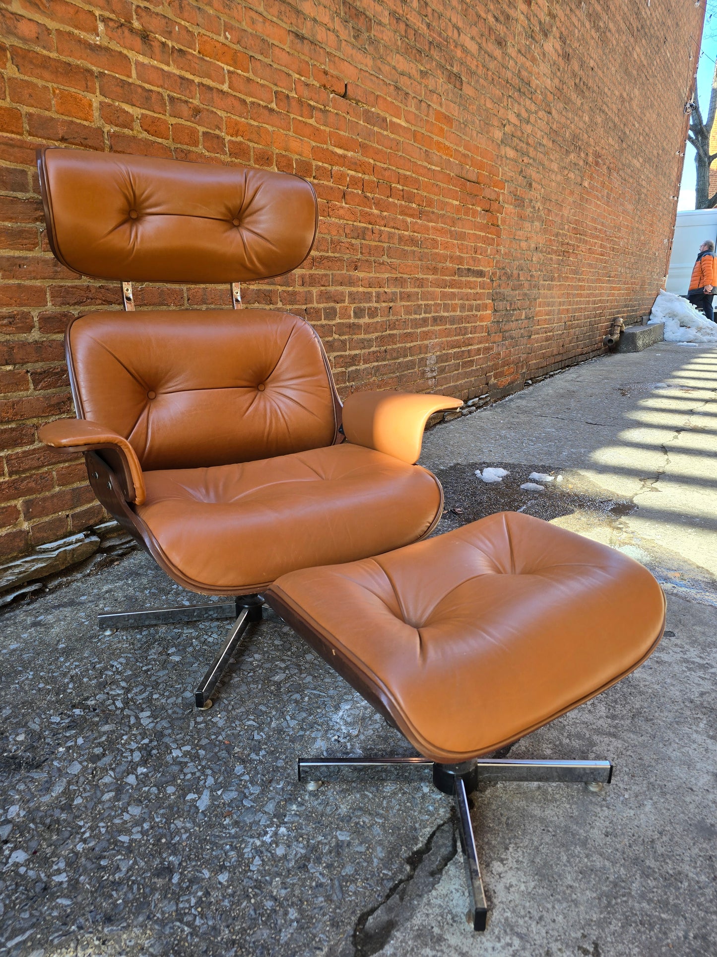 Vintage Eames Inspired Lounge Chair and Ottoman