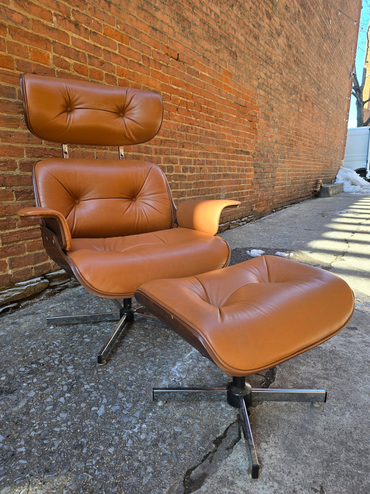 Vintage Eames Inspired Lounge Chair and Ottoman