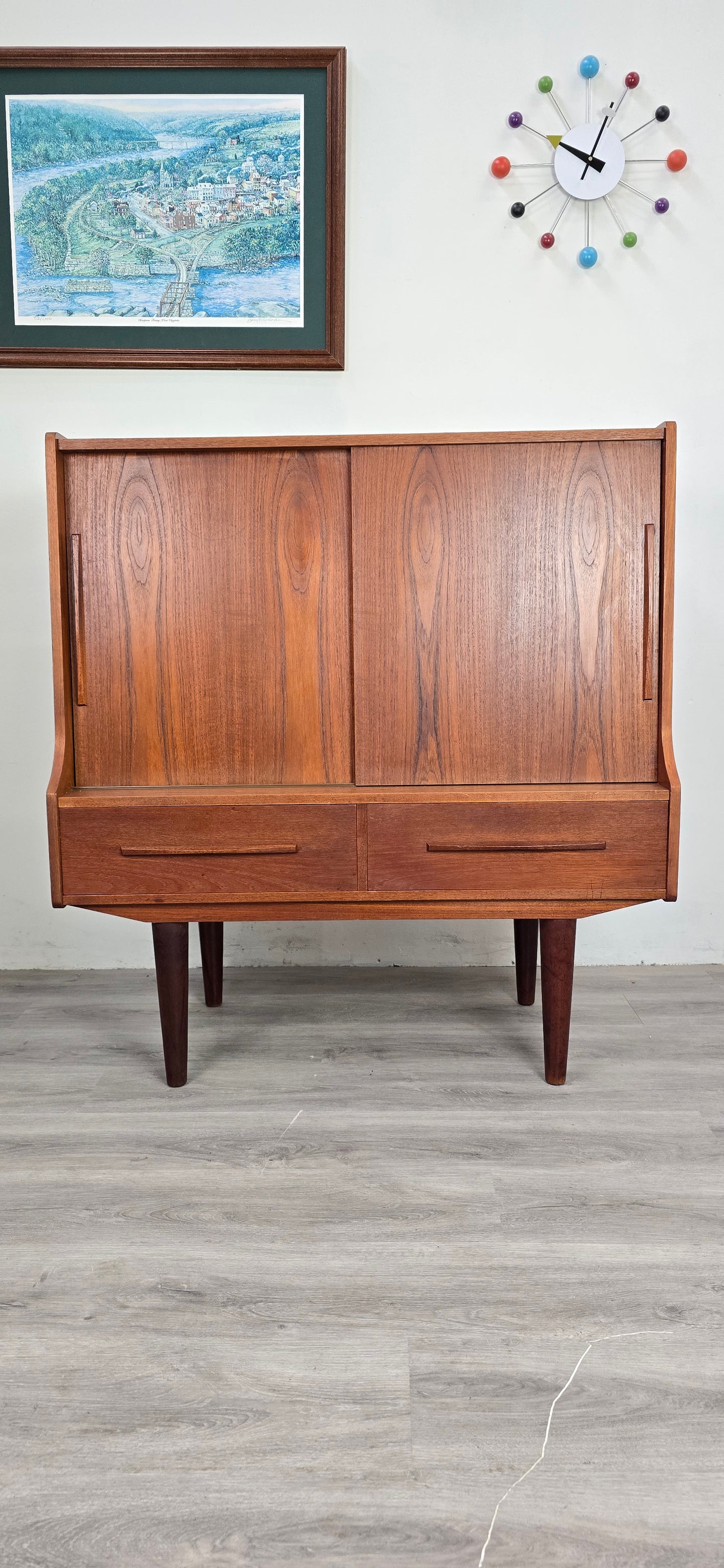 Danish Teak Small Bar Credenza