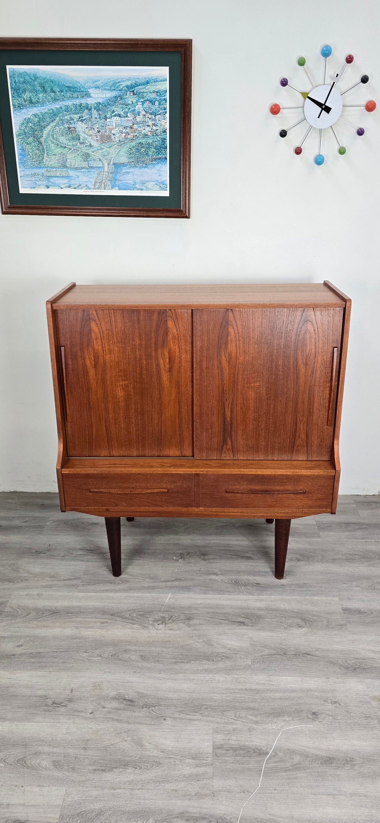Danish Teak Small Bar Credenza