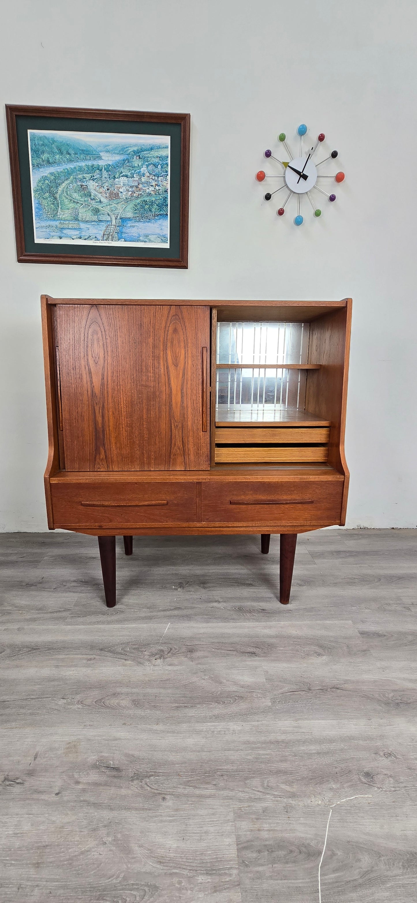 Danish Teak Small Bar Credenza
