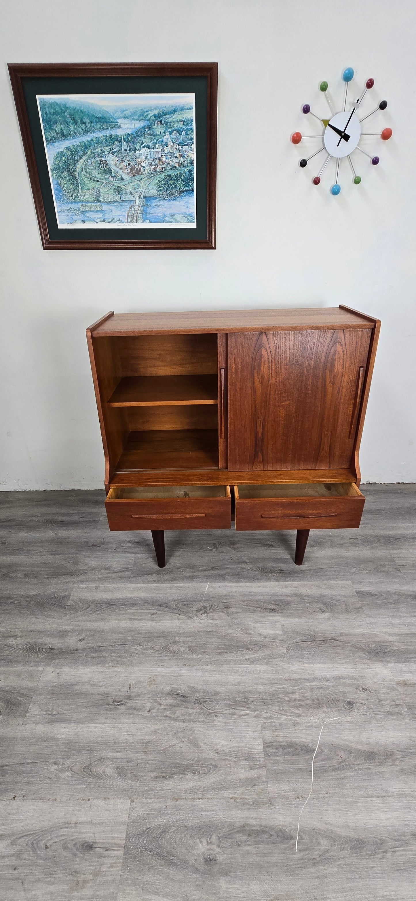 Danish Teak Small Bar Credenza