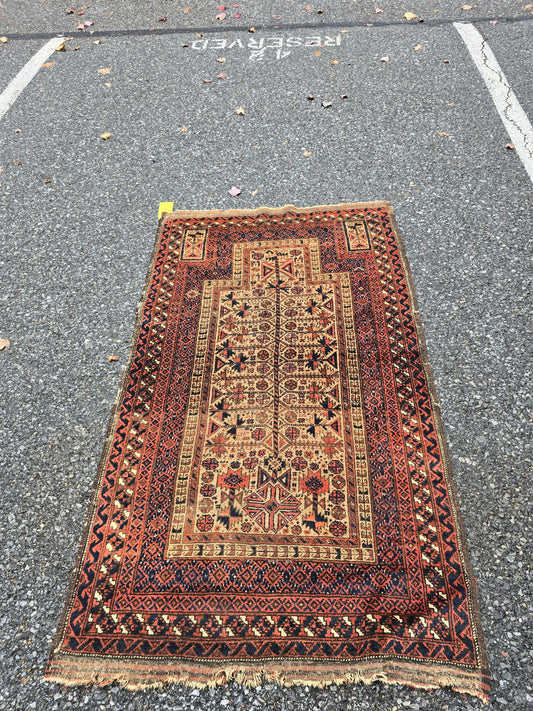 Vintage Afghan Belouch Rug