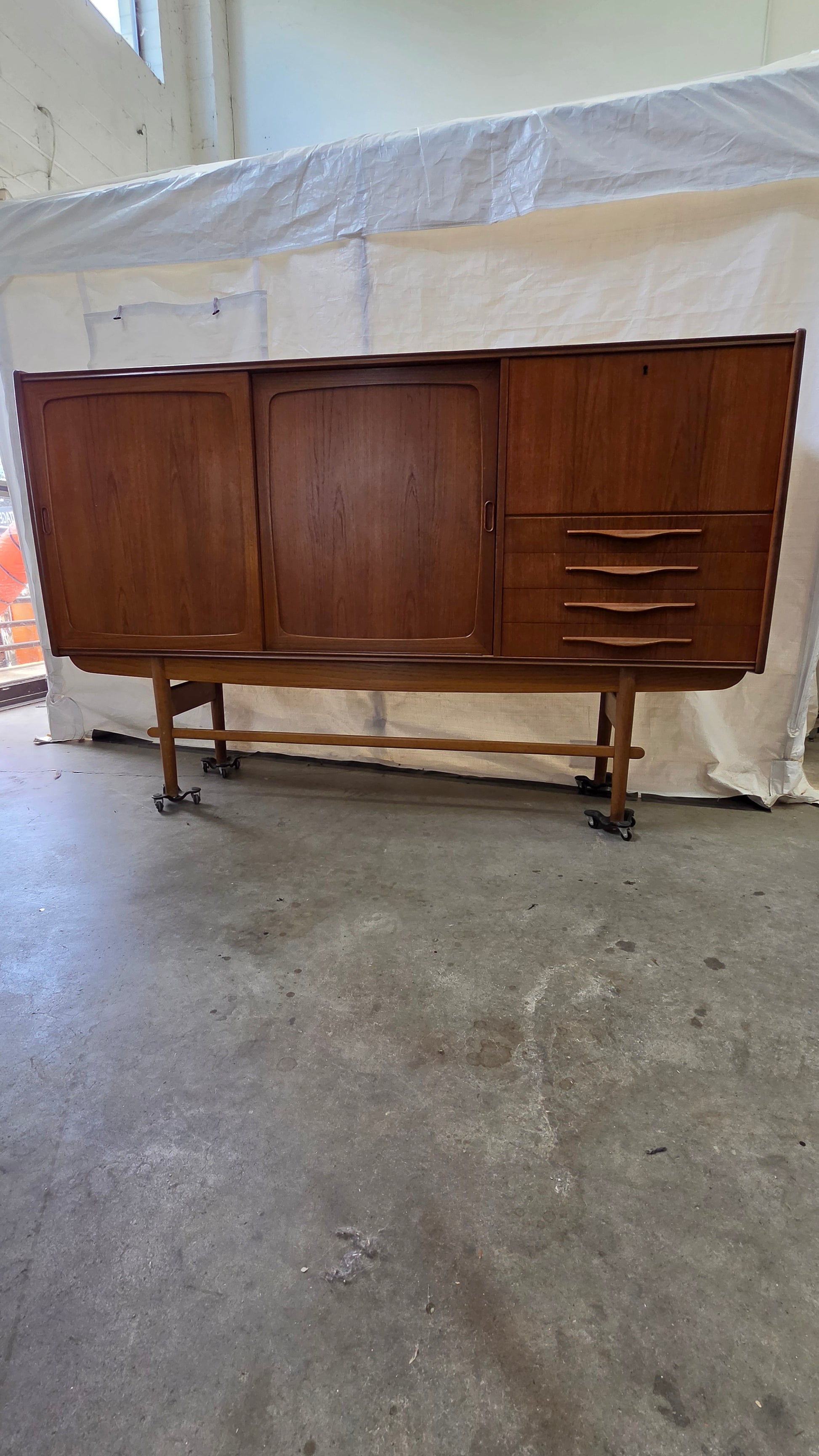 Danish Teak Tall Bar Cabinet Sideboard 0526-007