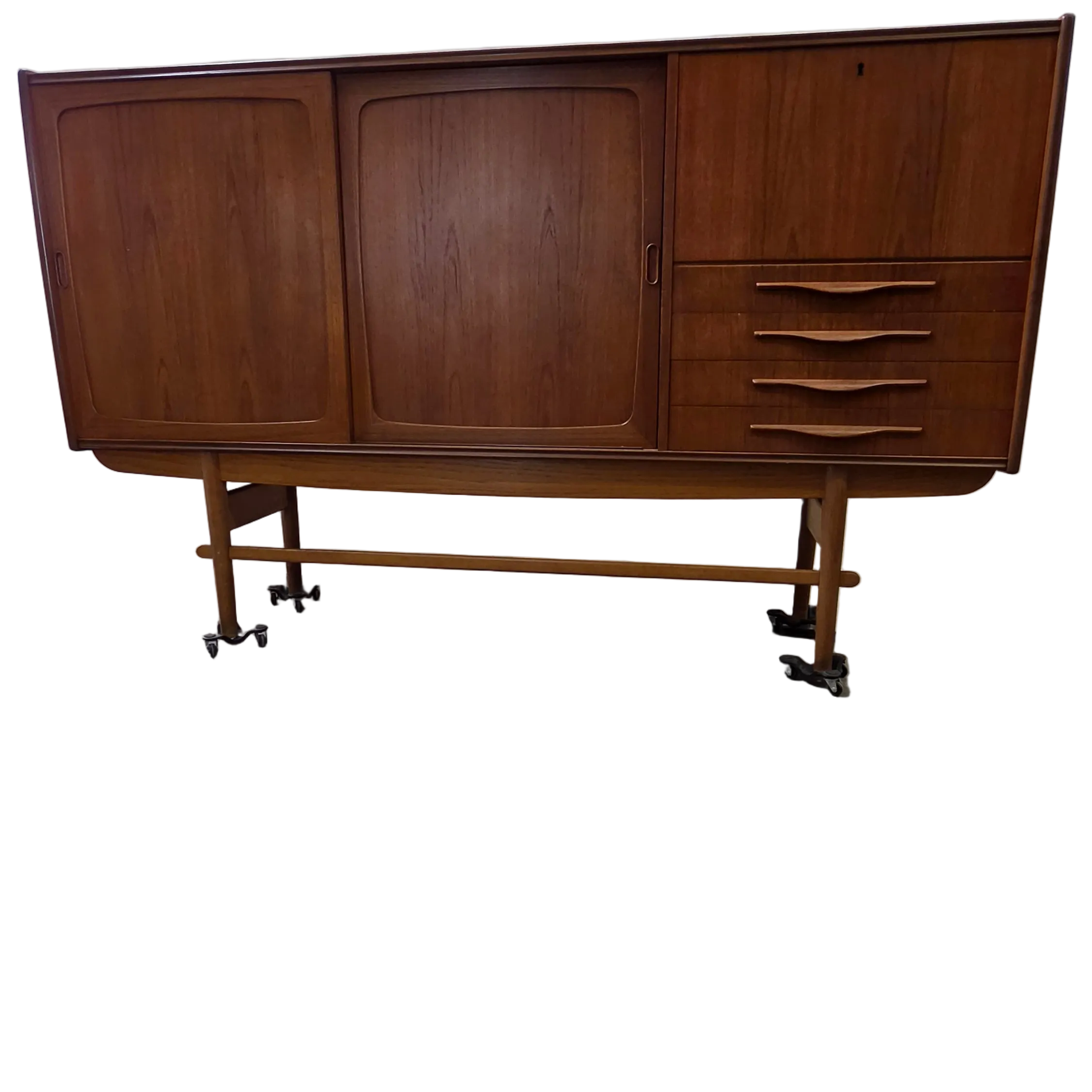 Danish Teak Tall Bar Cabinet Sideboard 0526-007