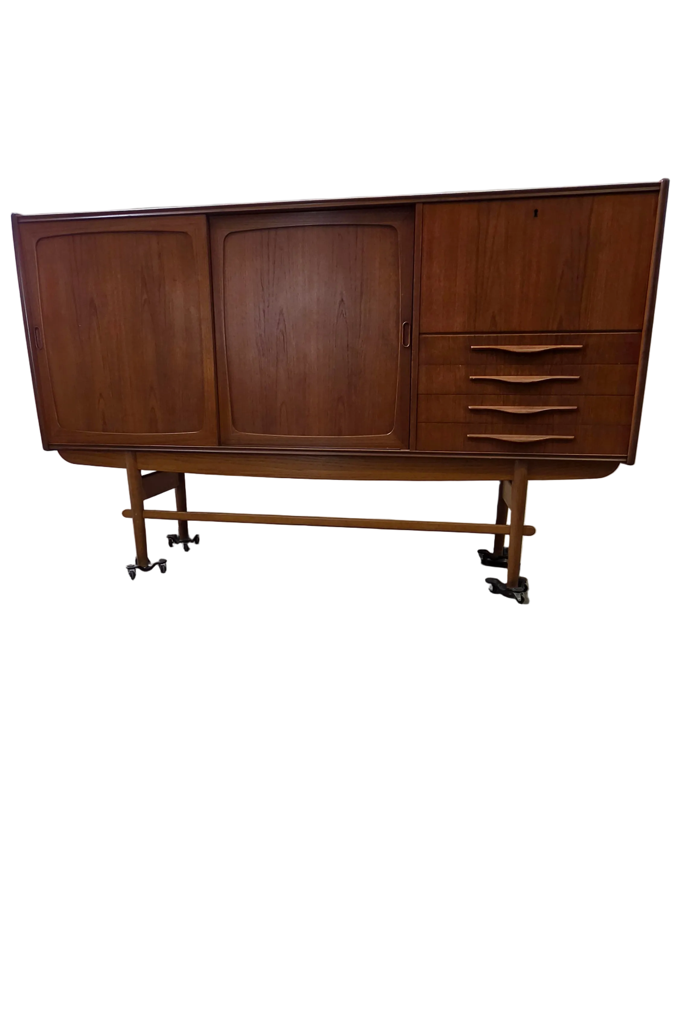 Danish Teak Tall Bar Cabinet Sideboard 0526-007