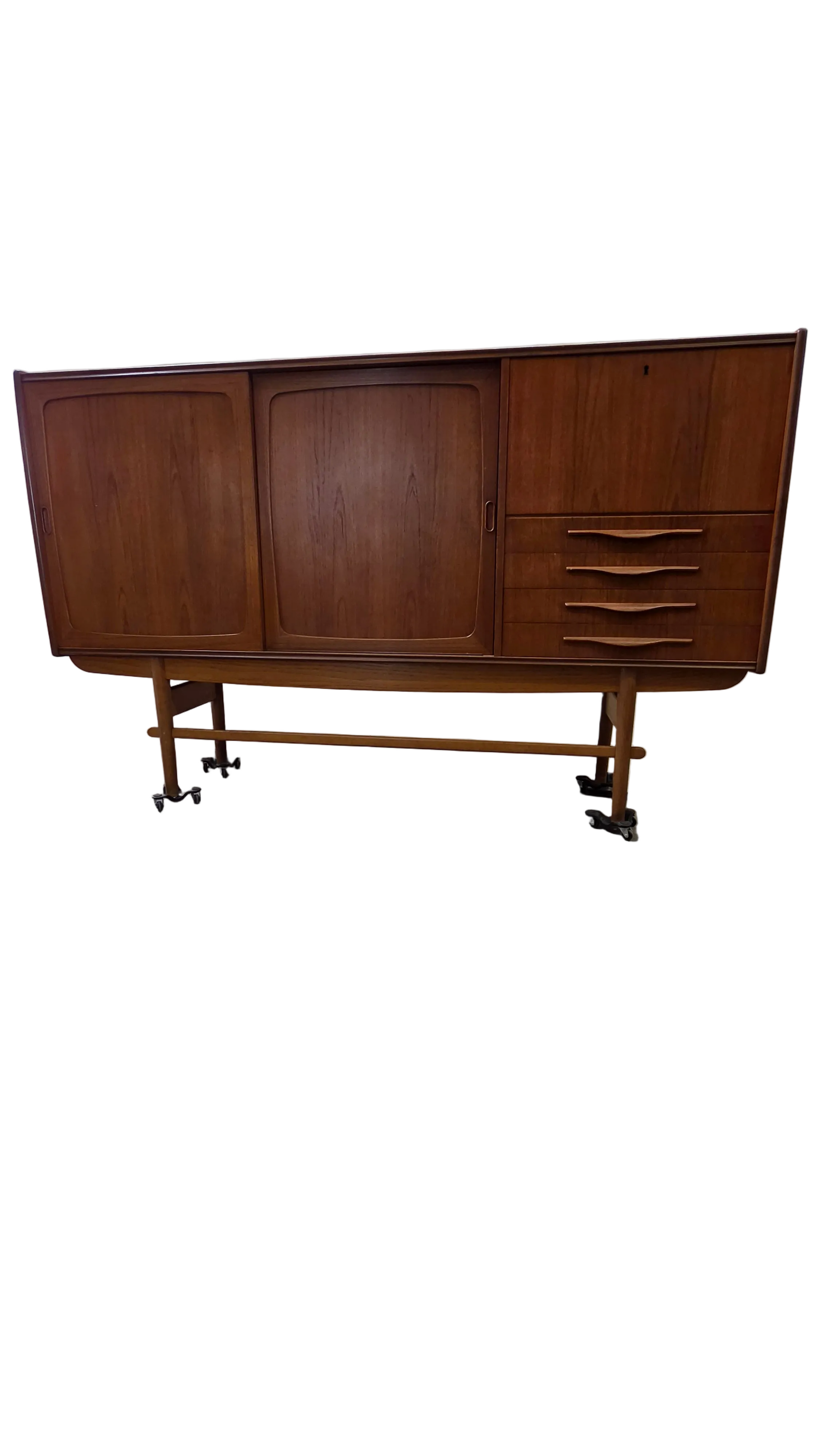 Danish Teak Tall Bar Cabinet Sideboard 0526-007