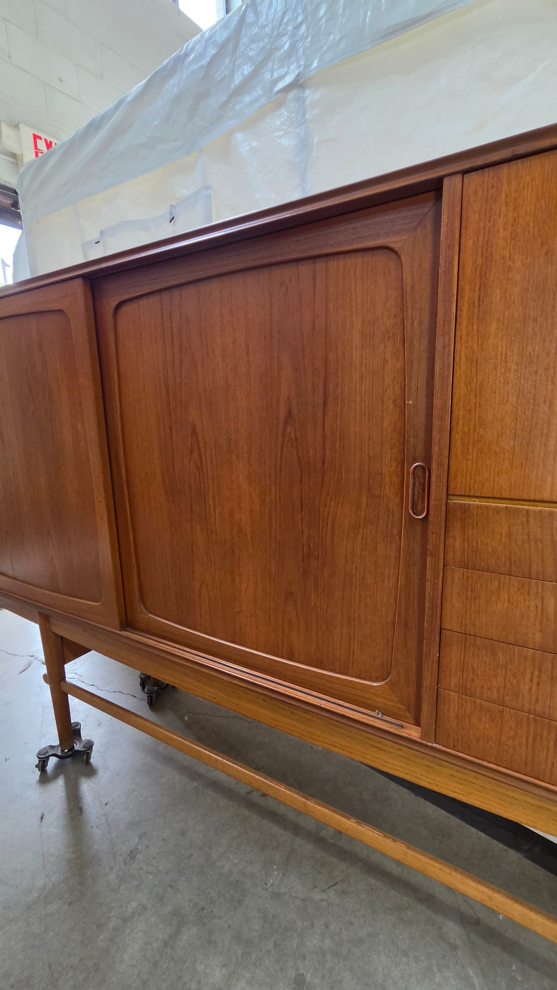 Danish Teak Tall Bar Cabinet Sideboard 0526-007