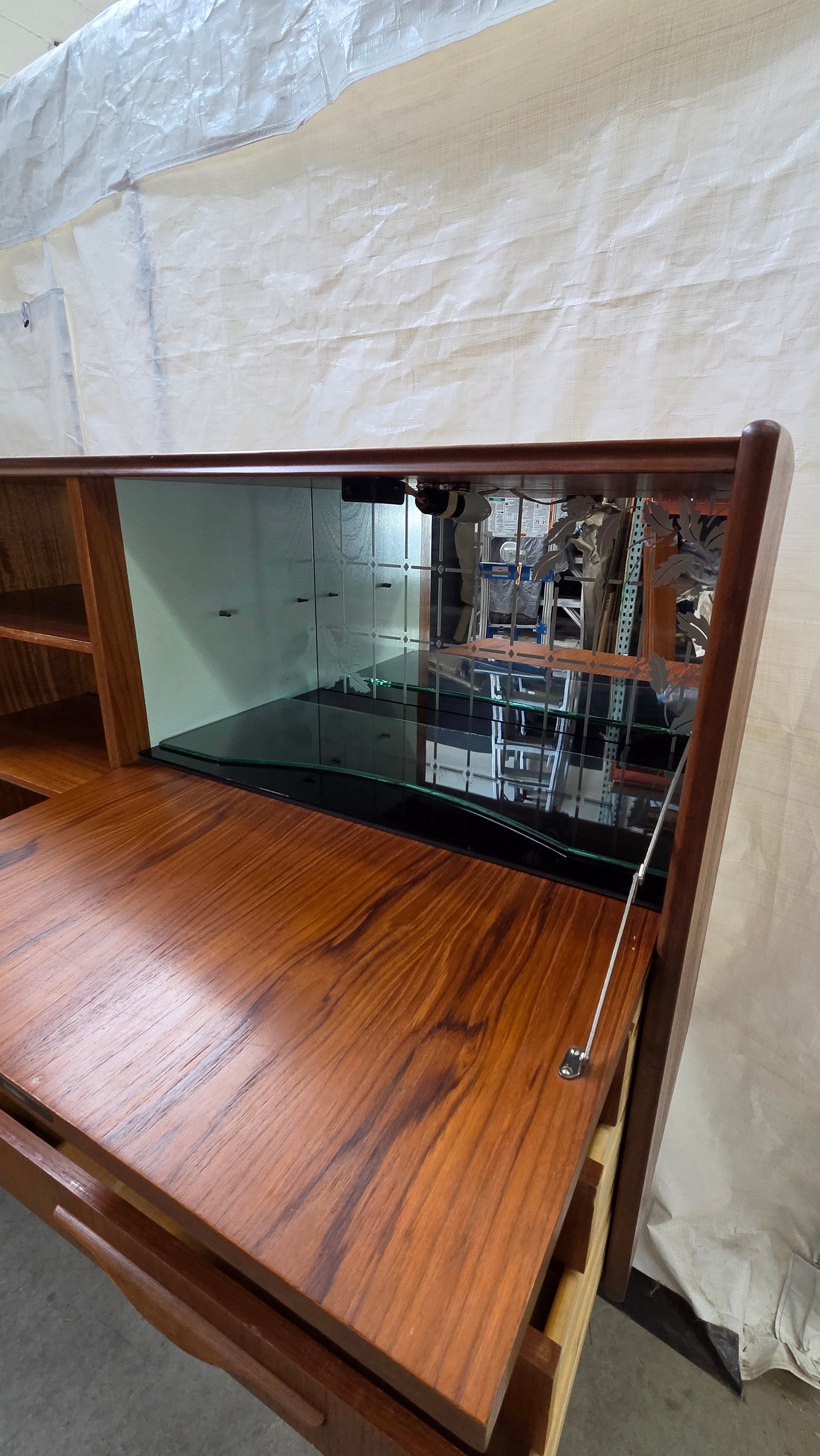 Danish Teak Tall Bar Cabinet Sideboard 0526-007