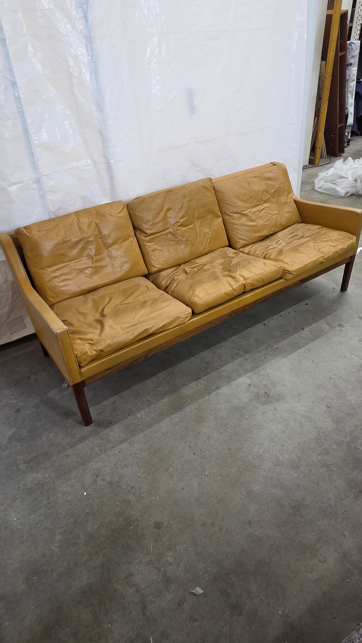 COUH0520005 Leather Danish Sofa