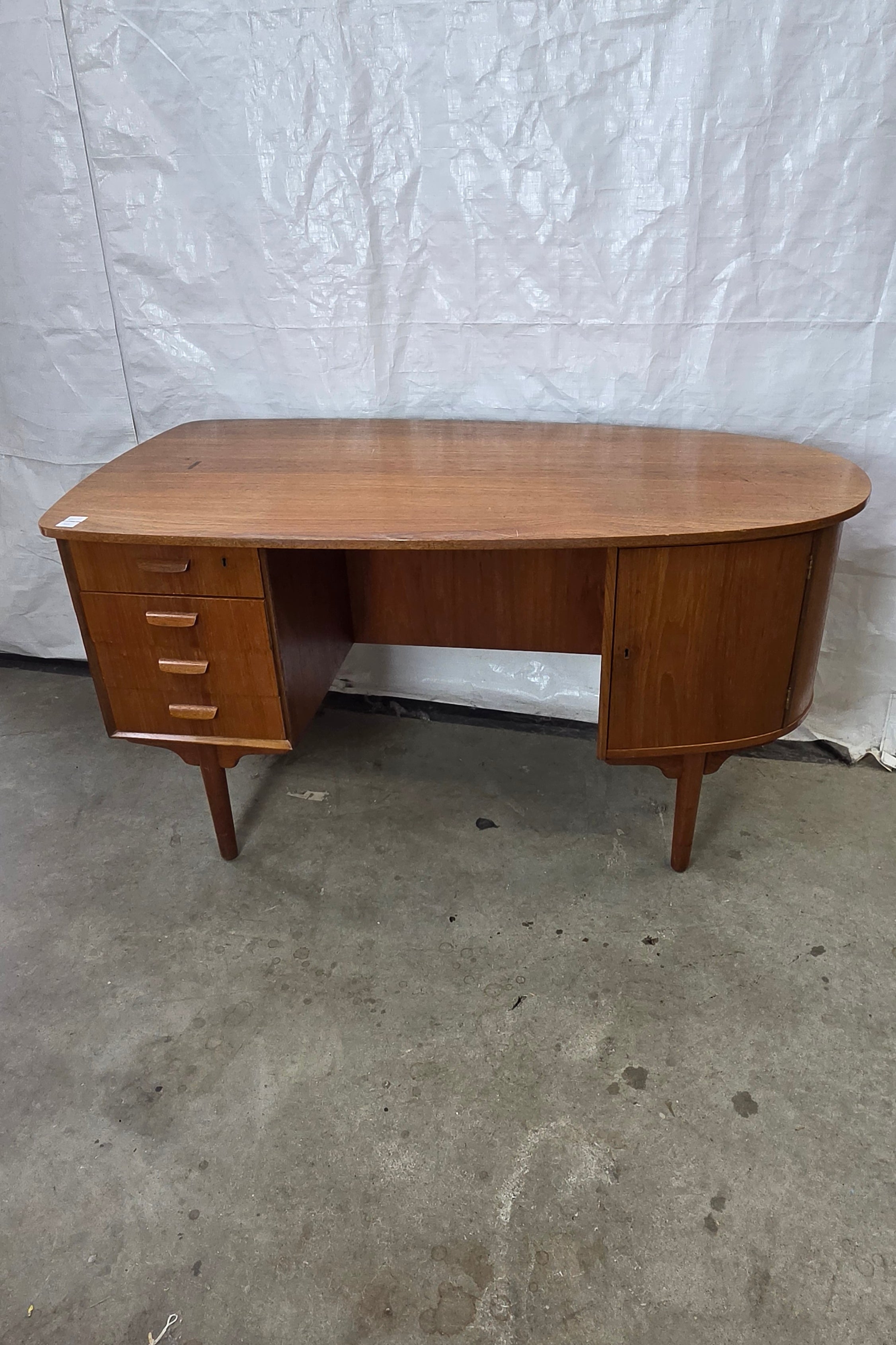 Kidney Shaped Danish Teak Desk