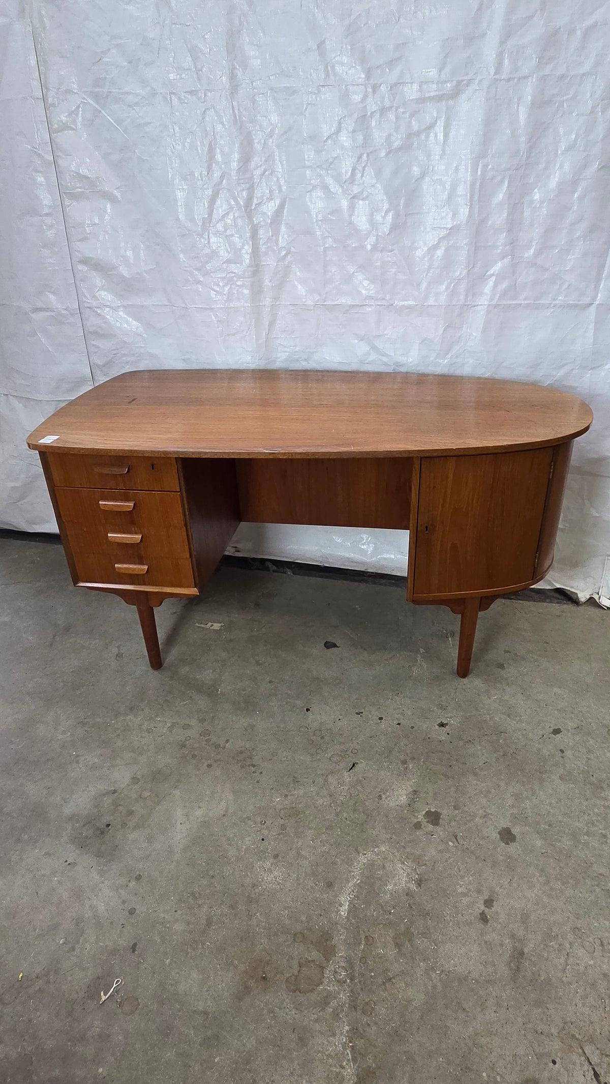 Kidney Shaped Danish Teak Desk