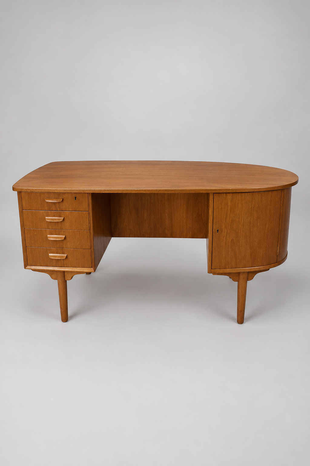Kidney Shaped Danish Teak Desk