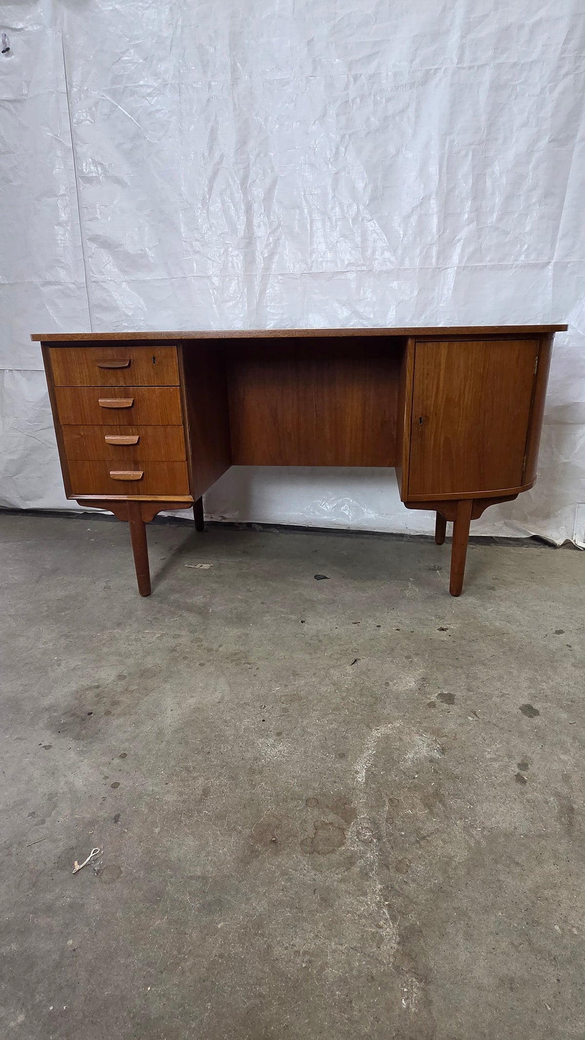Kidney Shaped Danish Teak Desk