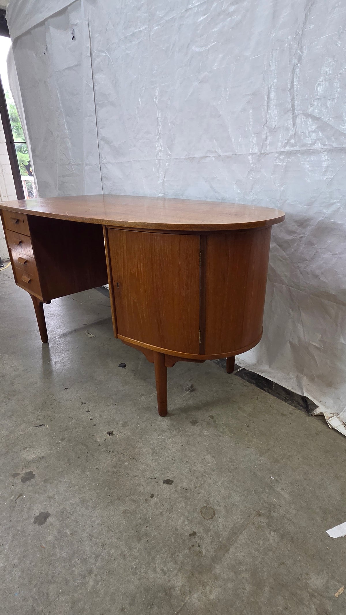 Kidney Shaped Danish Teak Desk