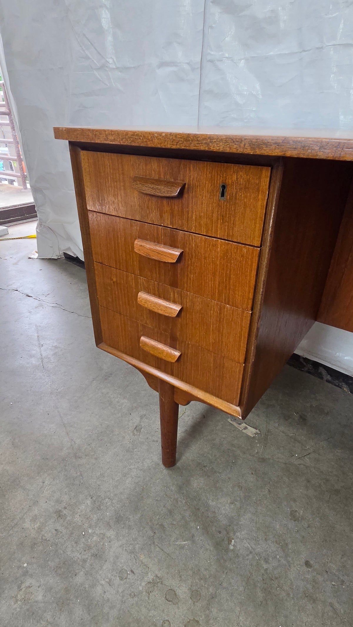 Kidney Shaped Danish Teak Desk