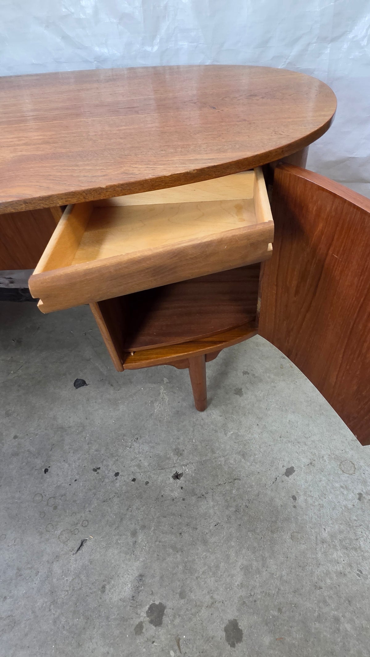 Kidney Shaped Danish Teak Desk